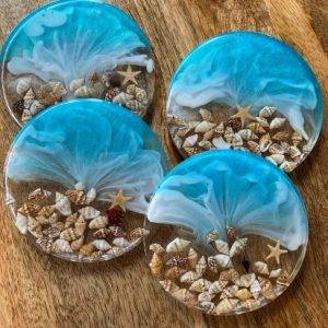 Handcrafted and Personalized Ocean Resin Coasters