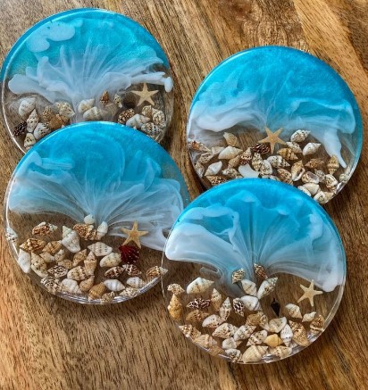 Handcrafted and Personalized Ocean Resin Coasters