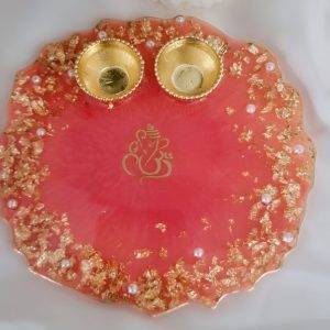 Pink & Gold Pooja Thali