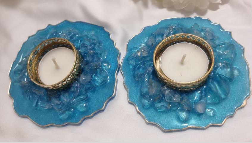 Resin Candle Holders, Tealight Holders, Diwali Decoration, handmade Diyas for Home Decor
